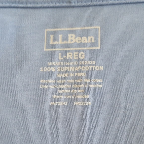 L.L. BEAN LIGHT BLUE OPEN FRONT LIGHT SWEATER (sz - lg) - Picture 4 of 4